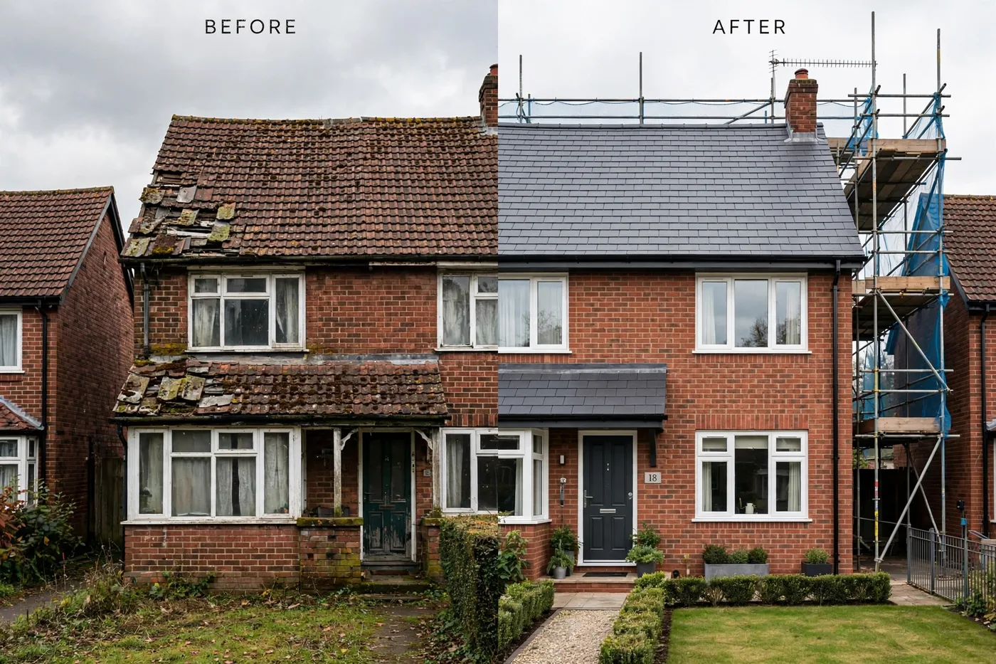 Before after roof replacement Stoke
