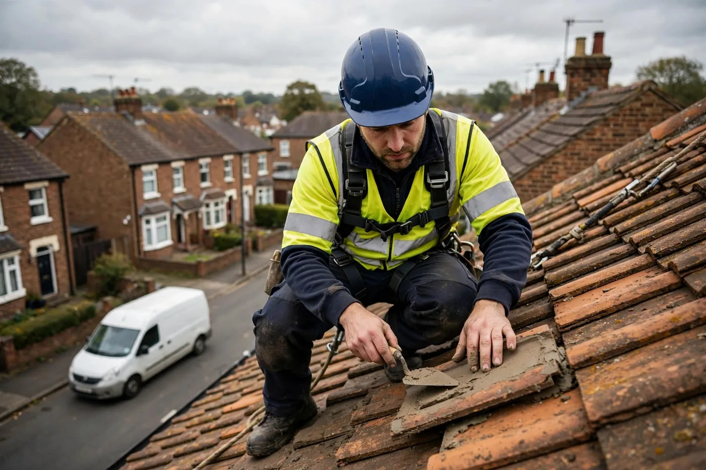 UK roofer fixing pitched roof in Stoke-on-Trent